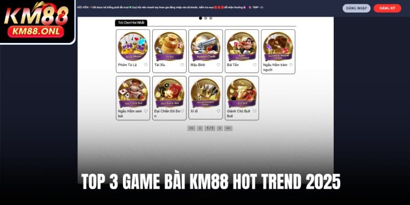 Bật mí những trò chơi đánh bài hot tại KM88